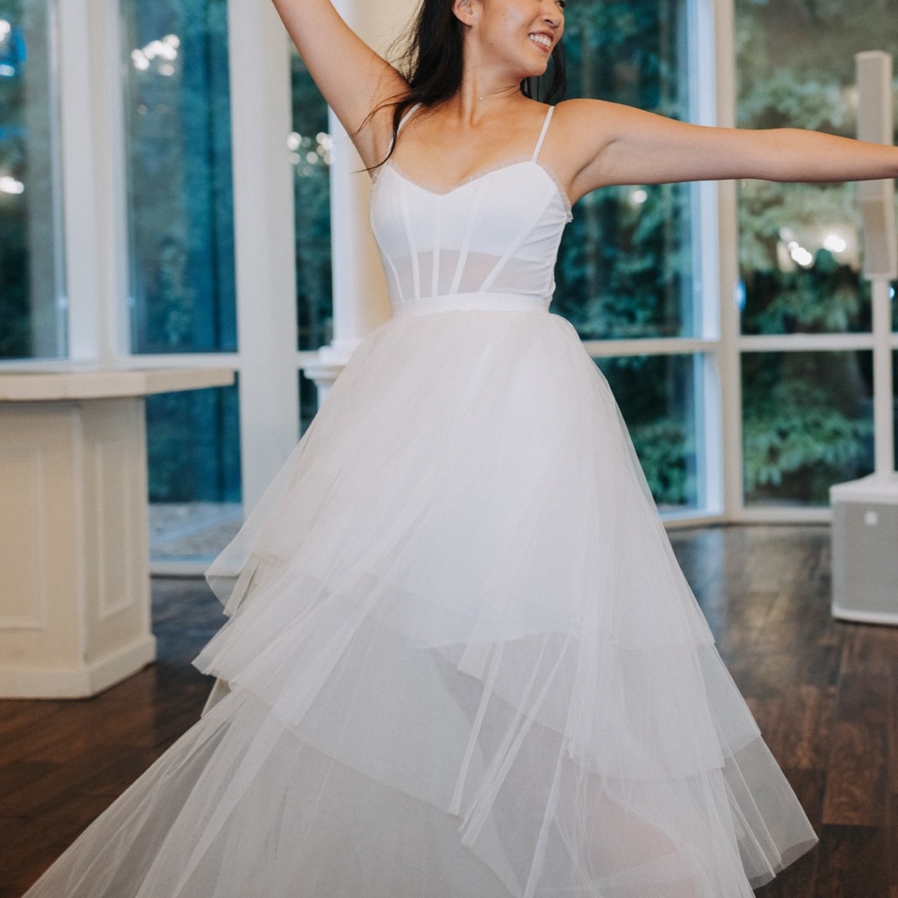 BCBGMAXAZRIA Katherine Tulle Gown Wedding Bridal Engagement Prom